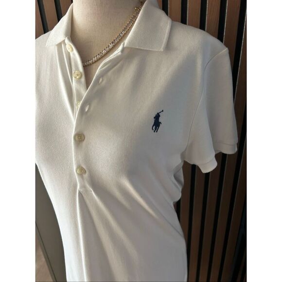 RALPH LAUREN Women’s WHITE COTTON POLO DRESS NWT Sz M - Picture 2 of 6